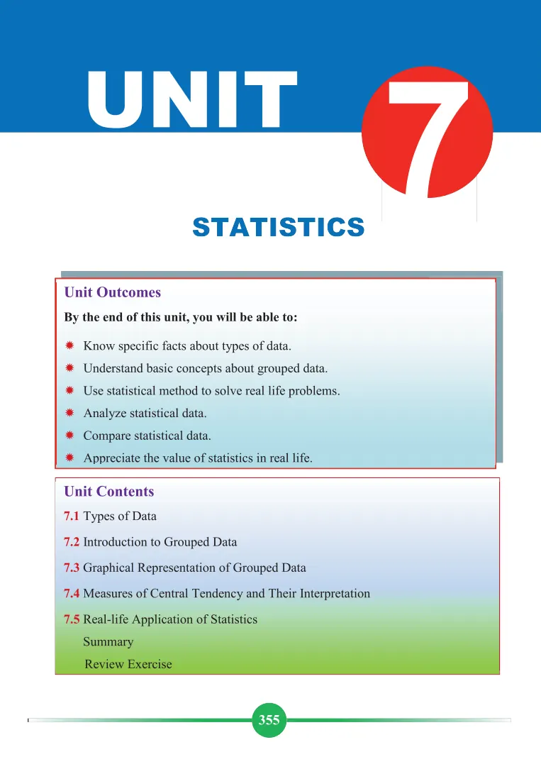 Official Textbook – Grade 11 Mathematics Unit 7 : Statistics - Atenu