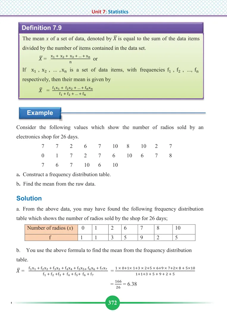 Grade 11 Maths Unit 7 Statistics Textbook | Atenu