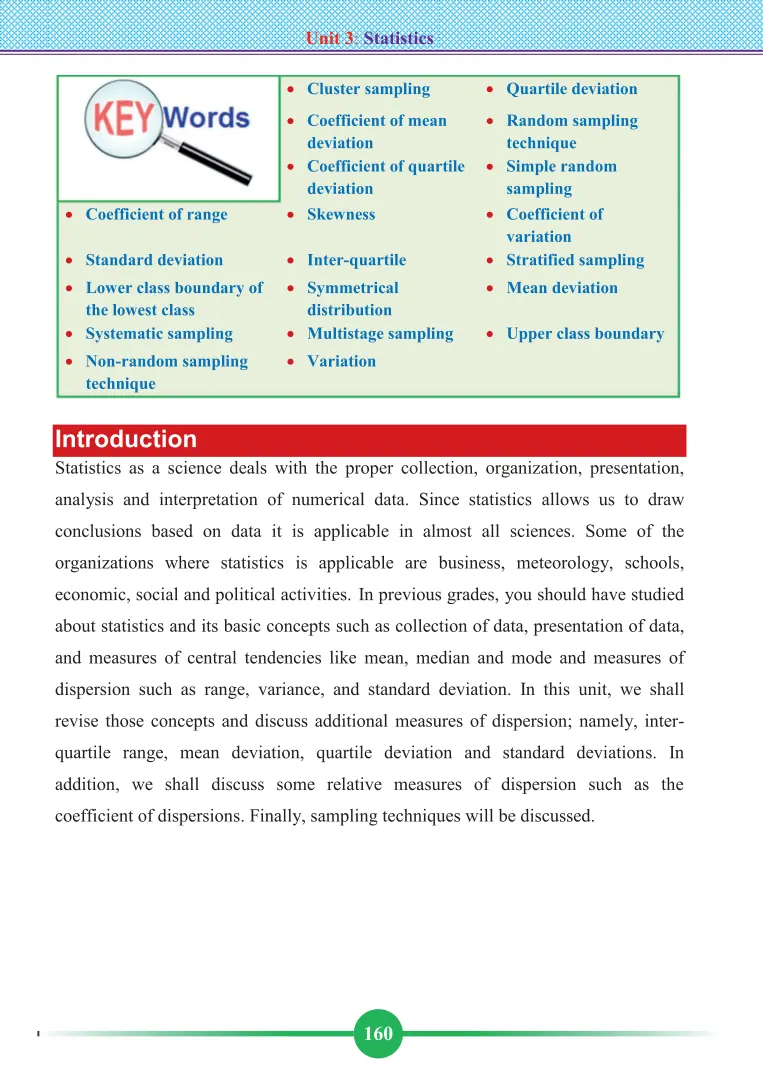 Grade 12 Maths Unit 3 Statistics Textbook | Atenu