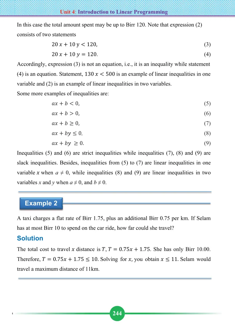 Grade 12 Maths Unit 4 Linear Programming | Atenu